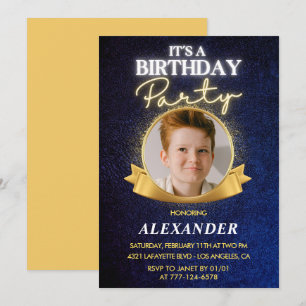 Inbjudan till pojkars 12-årsdag Elegant Chic Foto