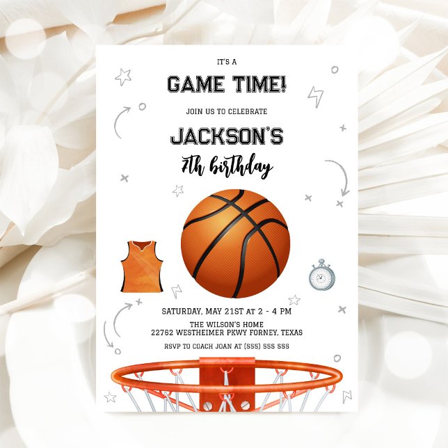 Inbjudan till pojkars basketboll-födelsedagsfest (Skapare uppladdad)