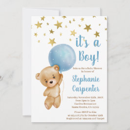 Inbjudan till Pojke Bear Baby Shower