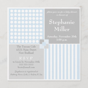 Inbjudan till Pojke Blue Modern Baby Shower