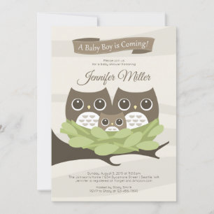 Inbjudan till Pojke Family Baby Shower-familjen fö