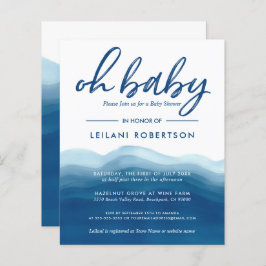 Inbjudan till Pojke för budgetblått vattenfärgsfil