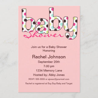 Inbjudan till Poka Dot Baby Shower
