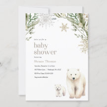 Inbjudan till polar Bear Baby Shower