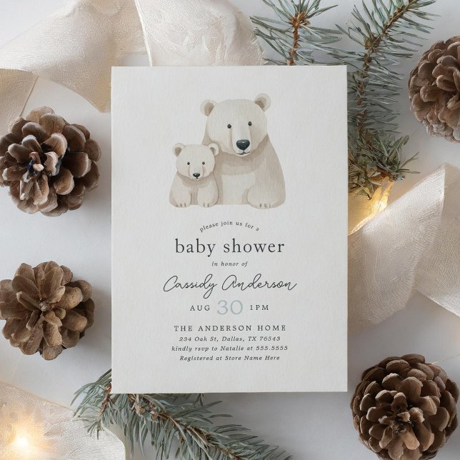 Inbjudan till polar Bear Baby Shower (Skapare uppladdad)