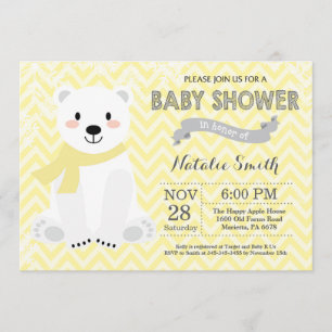 Inbjudan till Polarna Bear Baby Shower för vinterG