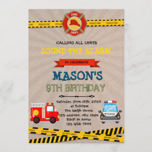 Inbjudan till polis och brandmän för temaparty