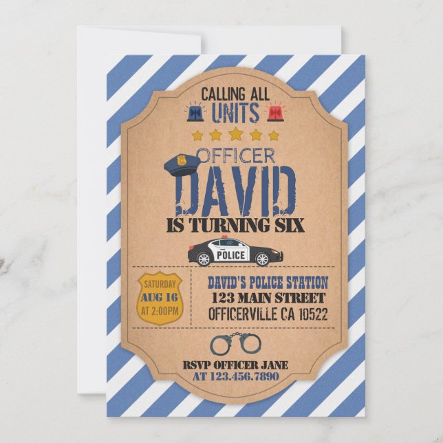 Inbjudan till polisen på födelsedagen (Framsida)