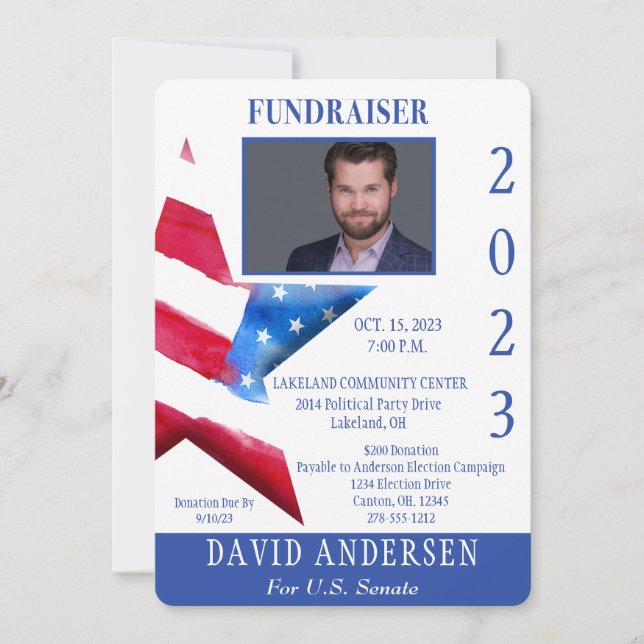 Inbjudan till politisk finansiär W/Photo (Framsida)