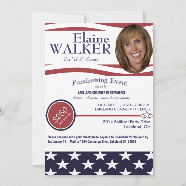 Inbjudan till politiska finansiärer med foto (Framsida)