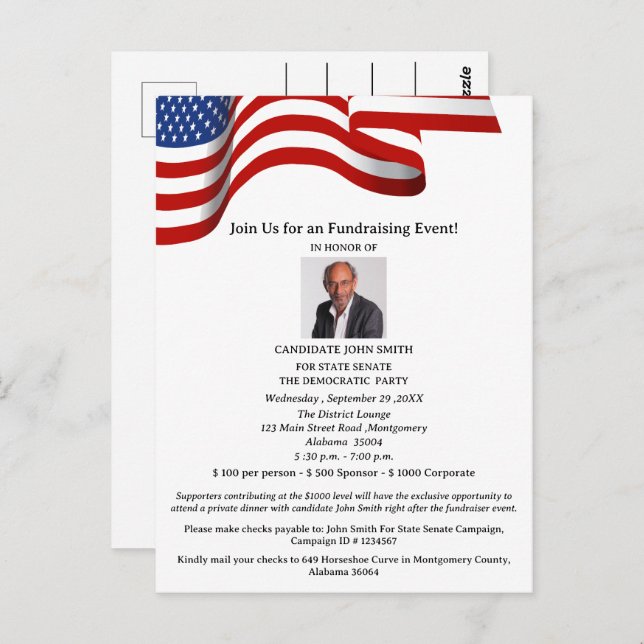 Inbjudan till politiska stiftelser i Kampanj (Fram/baksida)