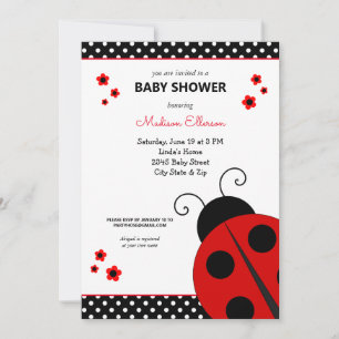 Inbjudan till Polka dots Baby Shower för Cute Lady