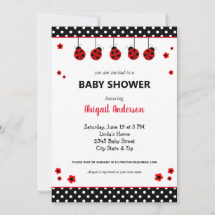 Inbjudan till Polka dots Baby Shower för Cute Lady