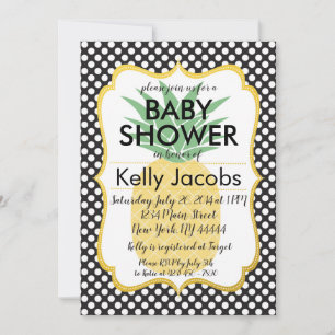 Inbjudan till Polkadot Pineapple Baby Shower