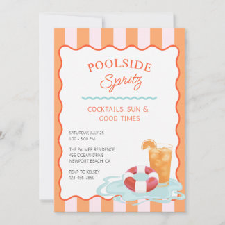 Inbjudan till poolparty med spritz