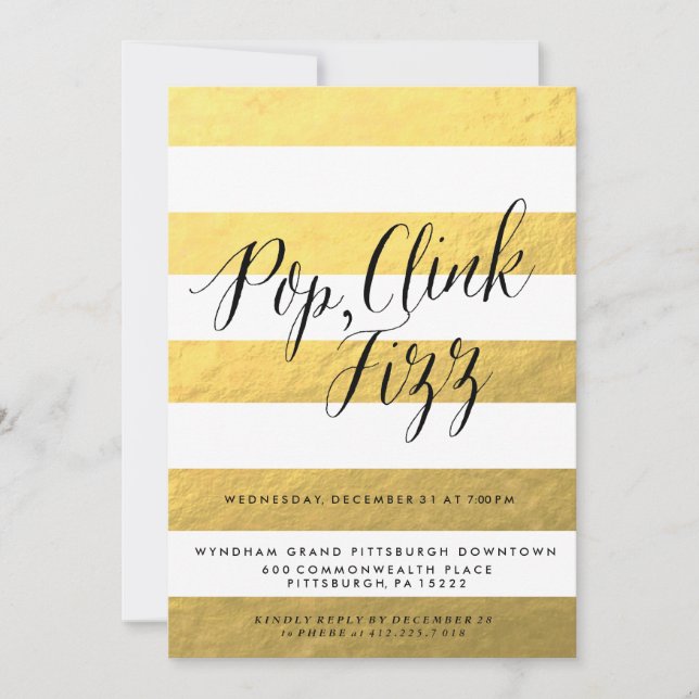 Inbjudan till POP FIZZ CLINK-Julfest (Framsida)