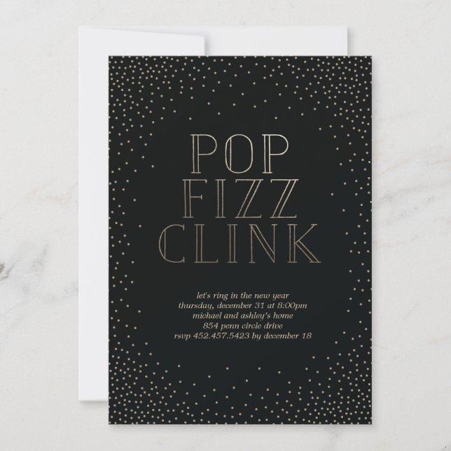 Inbjudan till POP FIZZ CLINK-julfest (Framsida)