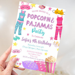 Inbjudan till popcorn- och pyjamasfest