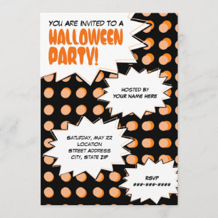 Inbjudan till popkonst Halloween fest
