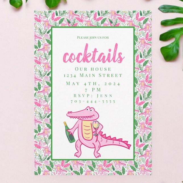 Inbjudan till Preppy Alligator Vin Cocktails (Skapare uppladdad)