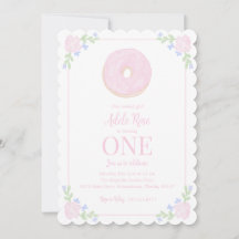 Inbjudan till Preppy Donut Sweet First Birthday