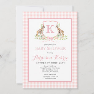 Inbjudan till Preppy Giraffe Baby Shower
