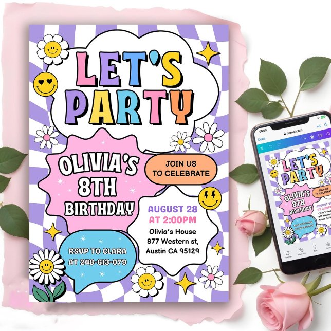 Inbjudan till Preppy Patch Brev, Birthday Invi (Skapare uppladdad)