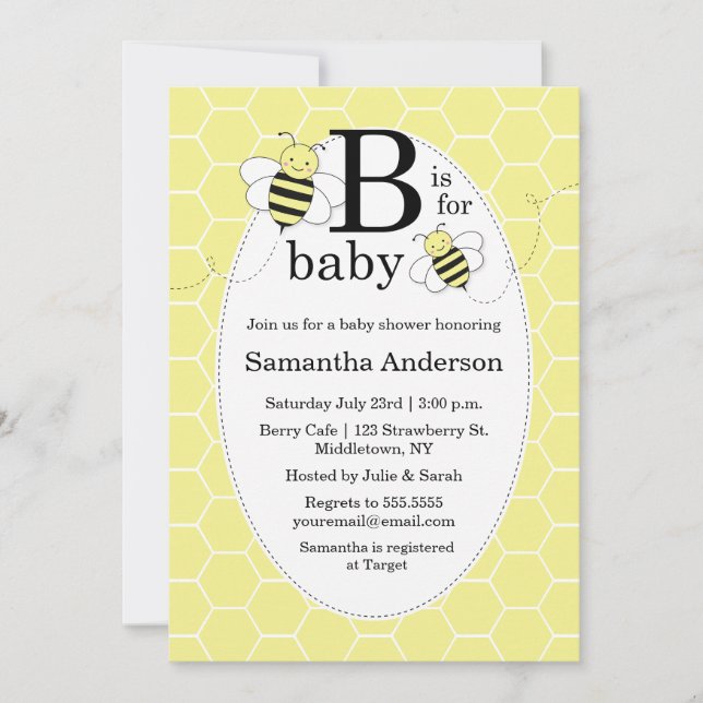 Inbjudan till presentationen av Cute Bee Baby Show (Framsida)