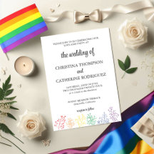 Inbjudan till pride LGBTQ Watercolor Elegant bröll