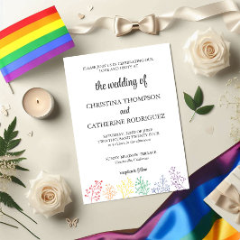Inbjudan till pride LGBTQ Watercolor Elegant bröll