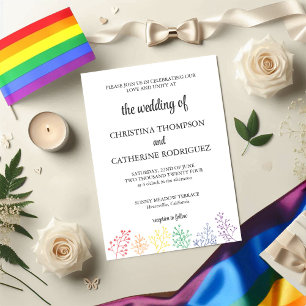 Inbjudan till pride LGBTQ Watercolor Elegant bröll