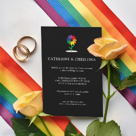 Inbjudan till Pride LQBTQ Rainbow Flower Wedding