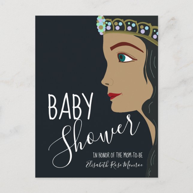 Inbjudan till Princess Blue Baby Shower (Framsida)