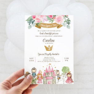 Inbjudan till Princess, Prince och Knight Birthday
