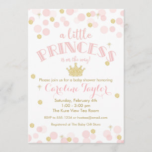 Inbjudan till Princess Rosa Glitter Baby Shower