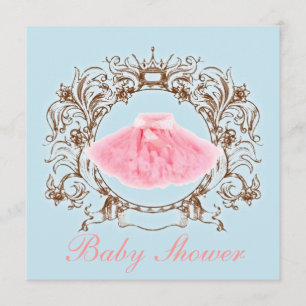 Inbjudan till Princess Rosa tutu Girl Baby Shower