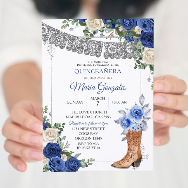Inbjudan till Princess Silver Navy Quinceañera (Skapare uppladdad)