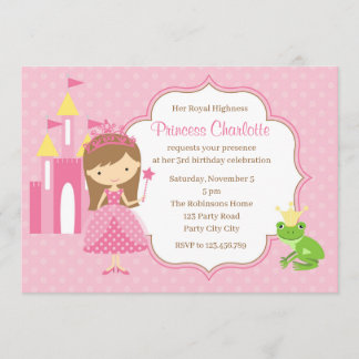Inbjudan till prinsessan Birthday (Frog Prince Cas