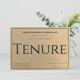 Inbjudan till professor Tenure Party i guld