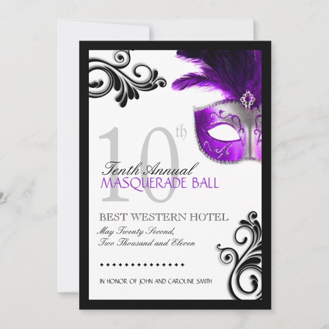 Inbjudan till Prom-maskeringsinbjudan (Framsida)