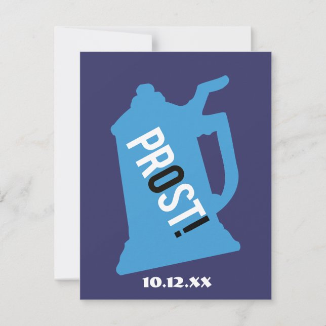 Inbjudan till Prost 80-årsfirande Blå & Svart (Framsida)