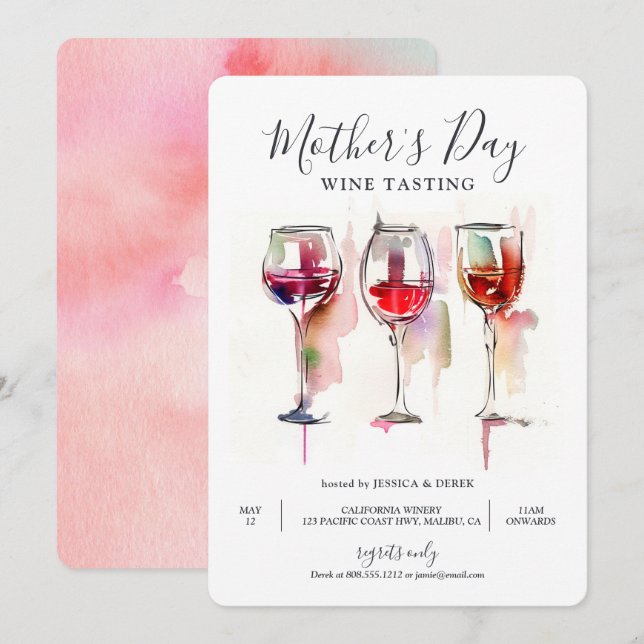 Inbjudan till provsmakning i Mors dag Vin (Fram/baksida)