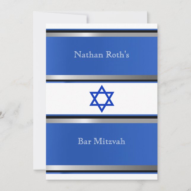 Inbjudan till pub Mitzvah, David Blue Silver stjär (Framsida)