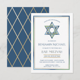 Inbjudan till pub Mitzvah - David w/Guld stjärna