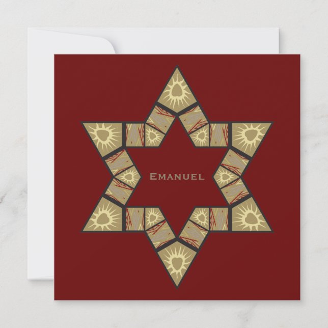 Inbjudan till Pub Mitzvah Emanuel Star David Maroo (Framsida)