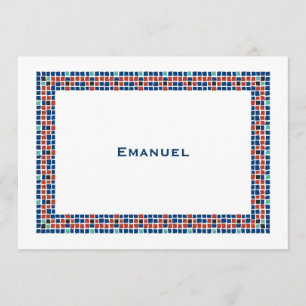 Inbjudan till Pub Mitzvah Emanuel Star David Mosai