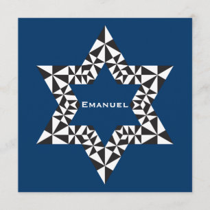 Inbjudan till Pub Mitzvah Emanuel Star David Navy