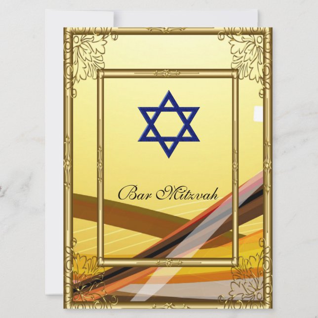 Inbjudan till pub Mitzvah Guld 2 (Baksida)