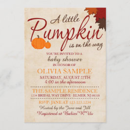 Inbjudan till Pumpkin Baby Shower för blomma