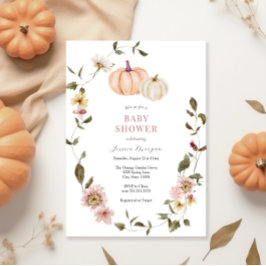 Inbjudan till Pumpkin Blommigt WAN Baby Shower